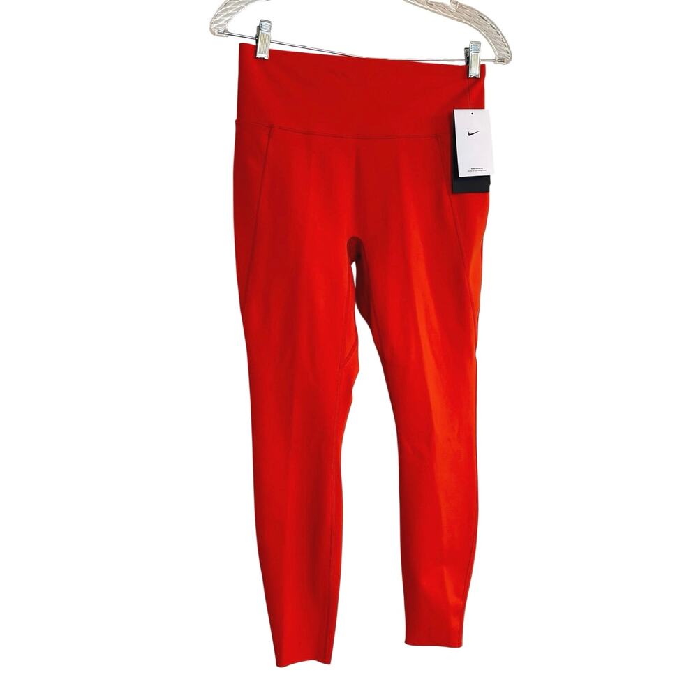 NWT Nike Universa M High Rise Support 7/8 training leggings red orange dri fit